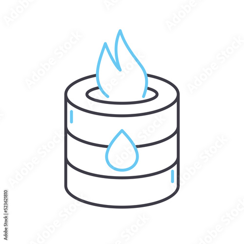 burning barrel line icon, outline symbol, vector illustration, concept sign