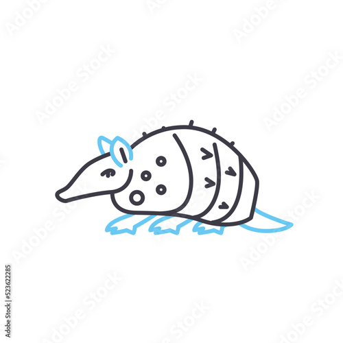 armadillo line icon, outline symbol, vector illustration, concept sign