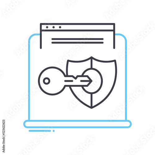 authorized program line icon, outline symbol, vector illustration, concept sign