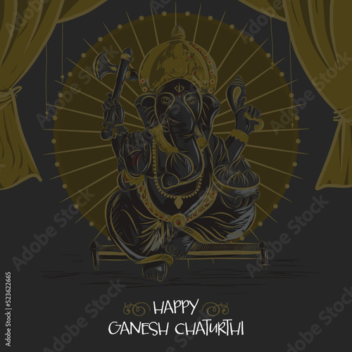 illustration of Lord Ganpati background for Ganesh Chaturthi