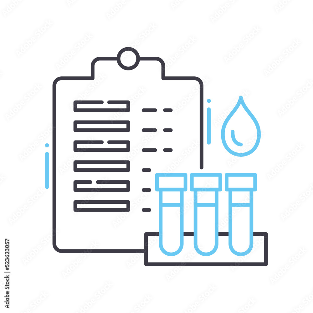 blood test line icon, outline symbol, vector illustration, concept sign blood test line icon, outline symbol, vector illustration, concept sign