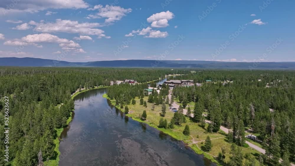 Aerial view of Henrys Fork river flying into Island Park Idaho during the summer. Aerial view of Henrys Fork river flying into Island Park Idaho during the summer.