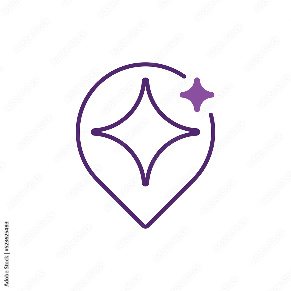 Favorite map pin icon in flat style. Navigation vector illustration on white isolated background. Favorite map pin icon in flat style. Navigation vector illustration on white isolated background.