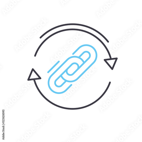 backlinks line icon, outline symbol, vector illustration, concept sign