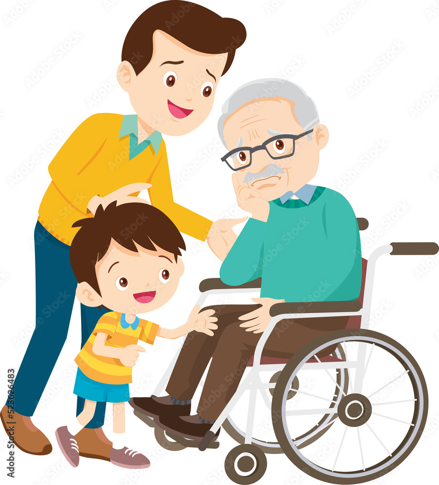 Wheelchair people for elderly and handicapped patients