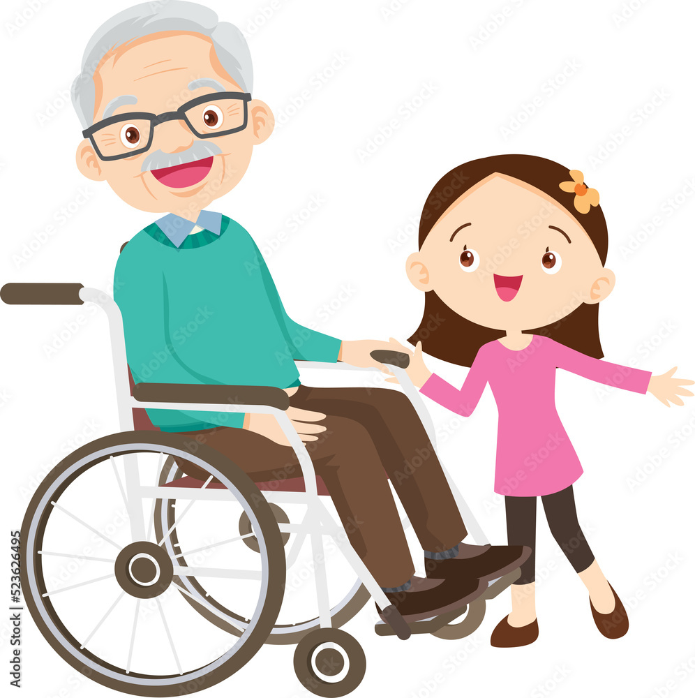 Wheelchair people for elderly and handicapped patients