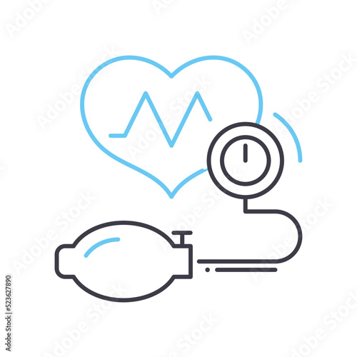 blood pressure line icon, outline symbol, vector illustration, concept sign