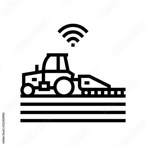tillage smart farm agriculture line icon vector. tillage smart farm agriculture sign. isolated contour symbol black illustration