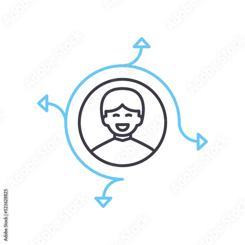 agile values line icon, outline symbol, vector illustration, concept sign