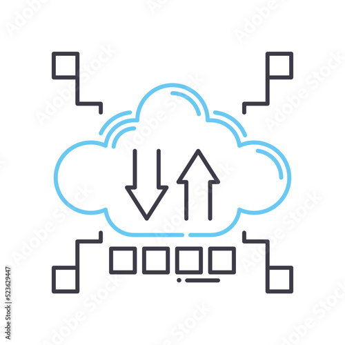 backup copy line icon, outline symbol, vector illustration, concept sign
