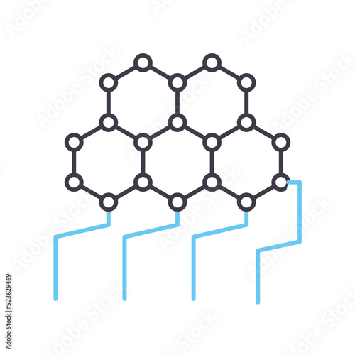 advanced nano electronics line icon, outline symbol, vector illustration, concept sign