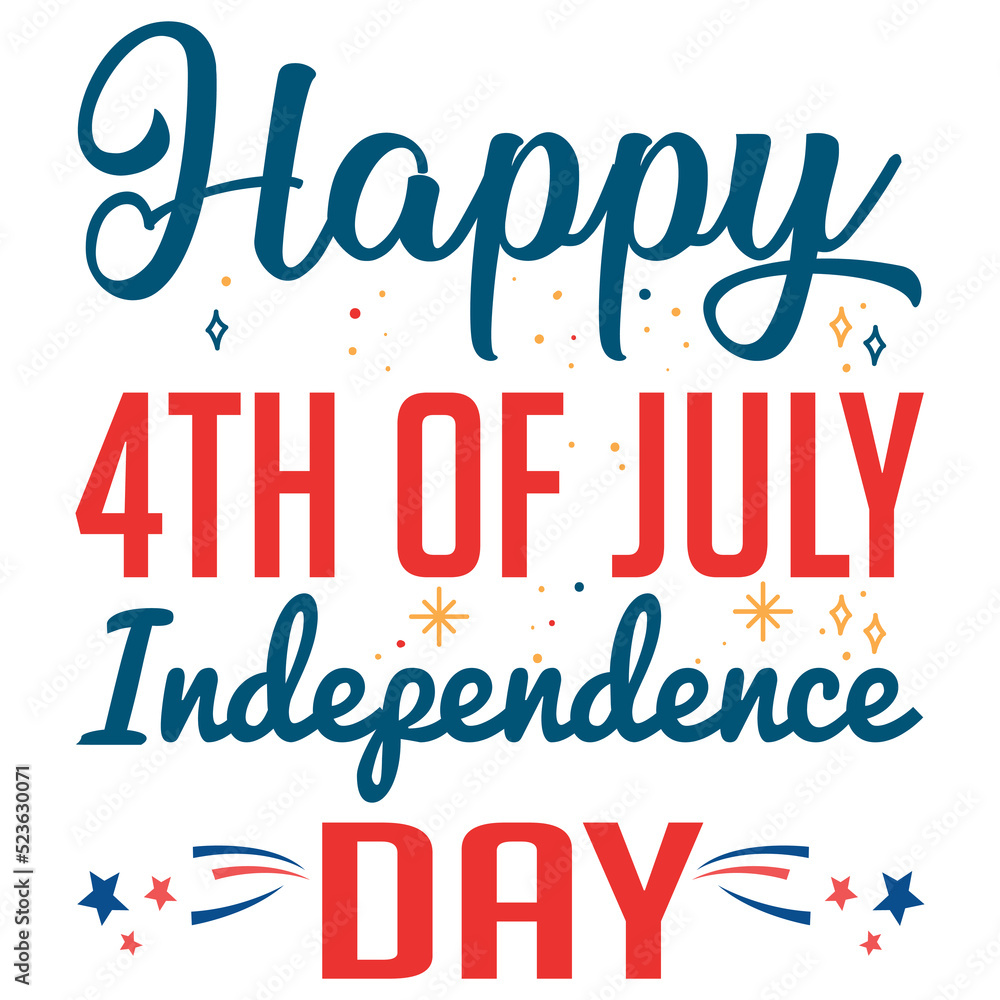 Happy 4th July Independence Day United States of America T-Shirt Design Vector