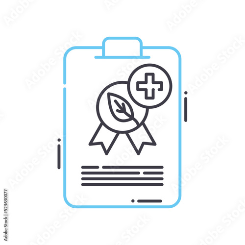 alternative medicine certifications line icon, outline symbol, vector illustration, concept sign