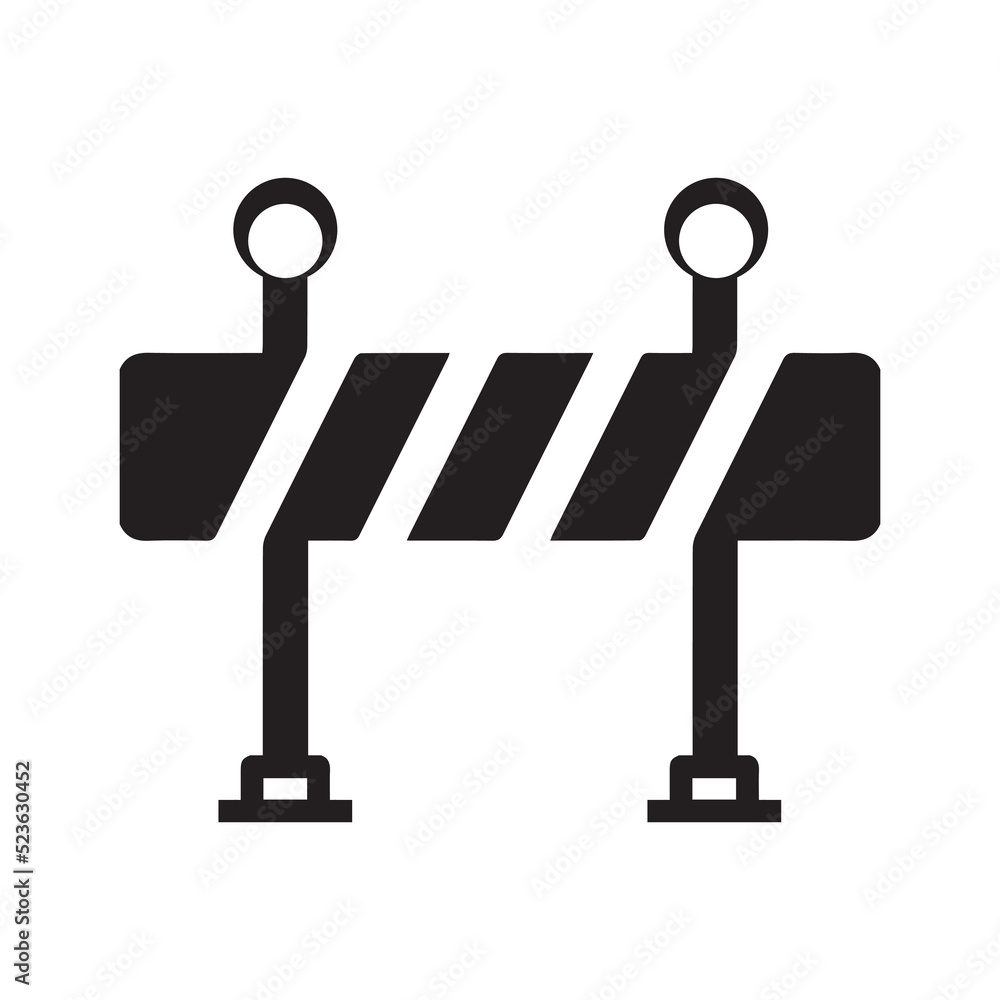 Banner construction safety barricade icon | Black Vector illustration | Banner construction safety barricade icon | Black Vector illustration |