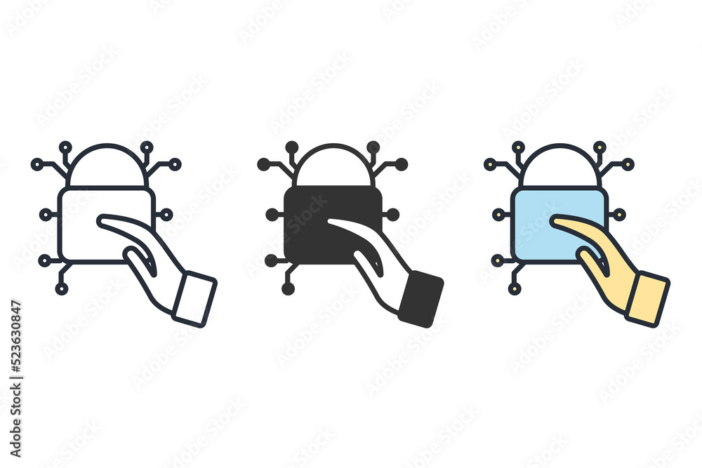 Access control icons symbol vector elements for infographic web Access control icons symbol vector elements for infographic web