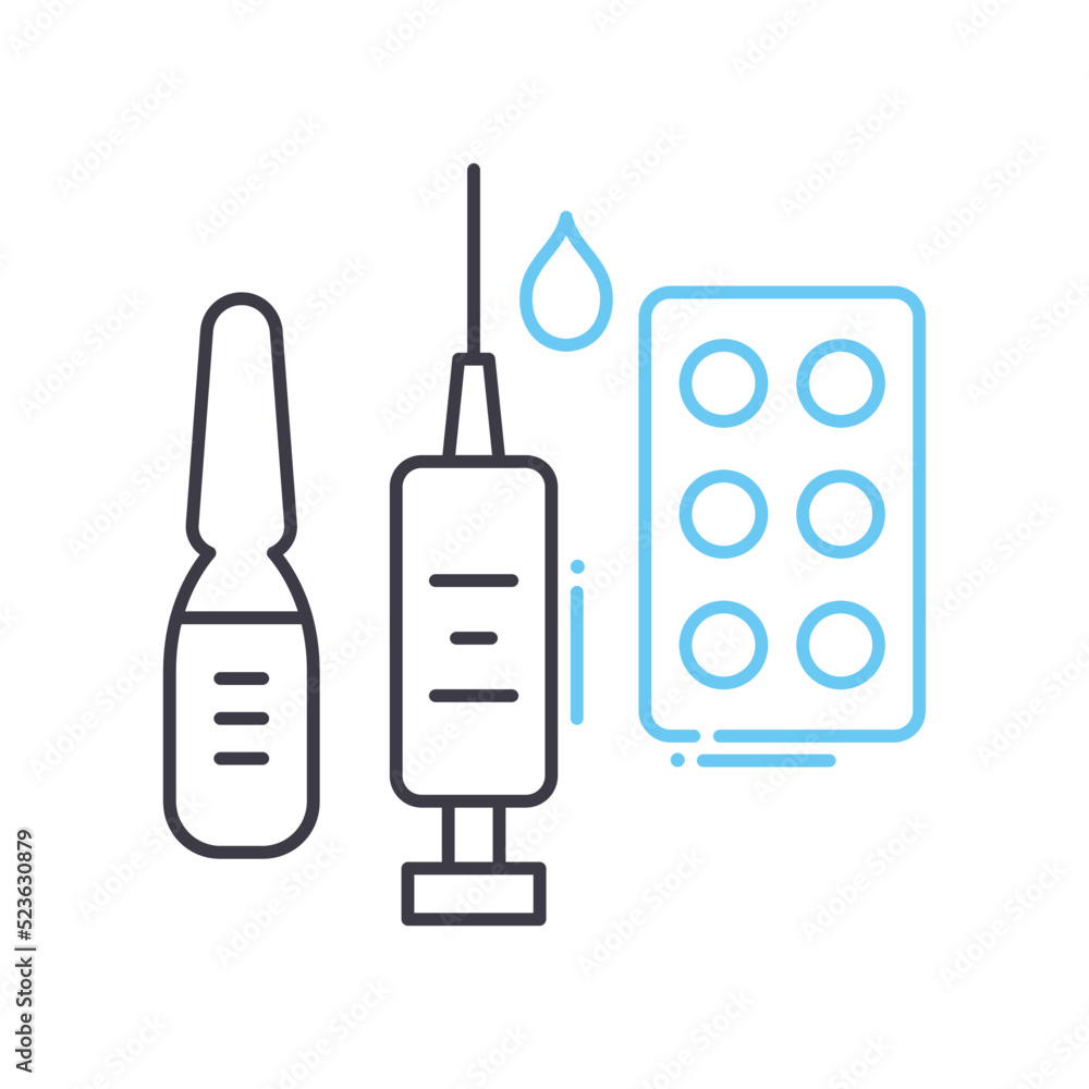 antibiotics line icon, outline symbol, vector illustration, concept sign antibiotics line icon, outline symbol, vector illustration, concept sign