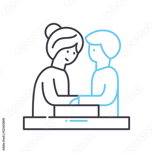 beneficence line icon, outline symbol, vector illustration, concept sign