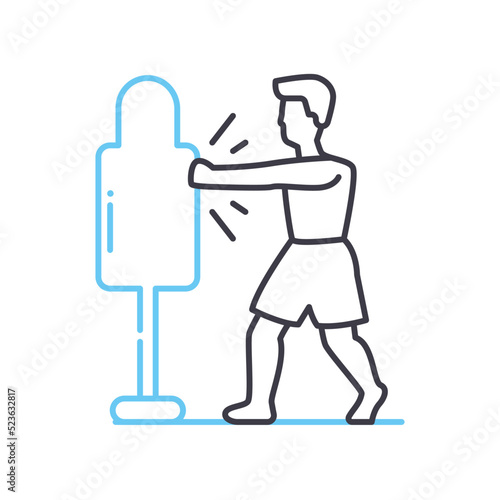 bob dummy training line icon, outline symbol, vector illustration, concept sign