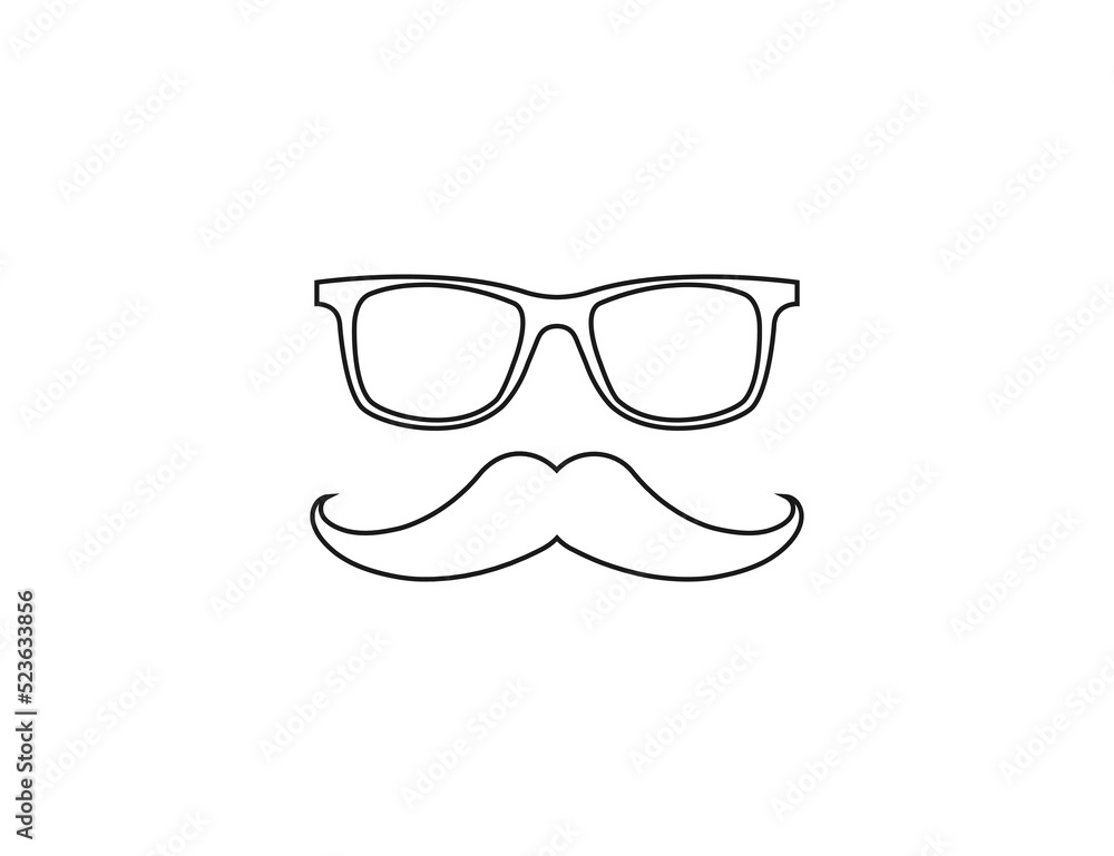 Mustache, glasses icon. Vector illustration. Mustache, glasses icon. Vector illustration.