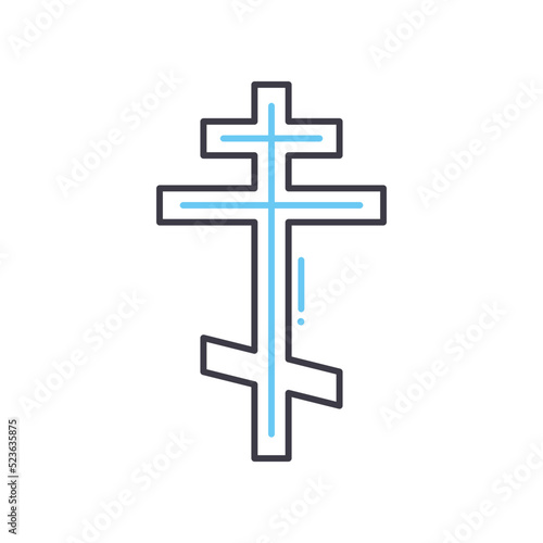 crucifix line icon, outline symbol, vector illustration, concept sign