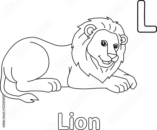 Lion Alphabet ABC Coloring Page L