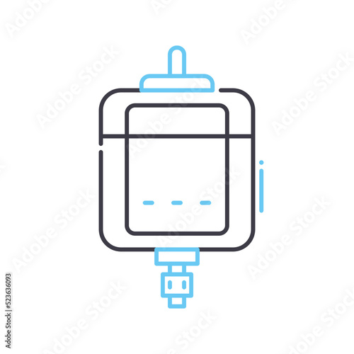 dc motor line icon, outline symbol, vector illustration, concept sign