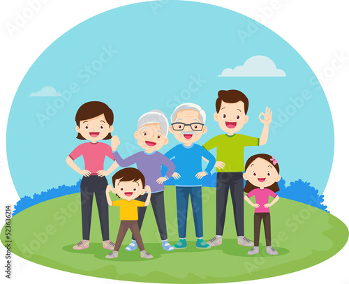 Grandparents elderly people grandfather and grandmother  characters in various activities