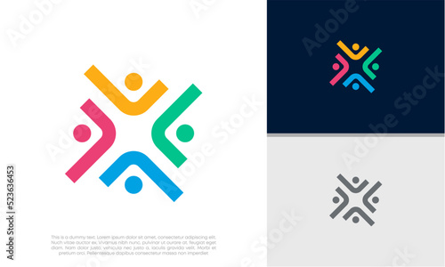 Global Community Logo Icon Elements Template. Community human Logo template vector. Community health care. Abstract Community logo	