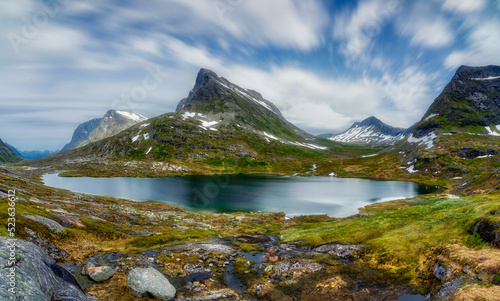 Norway, Lake Alnesvtnet, around the troll road, nice place surrounded by mountains