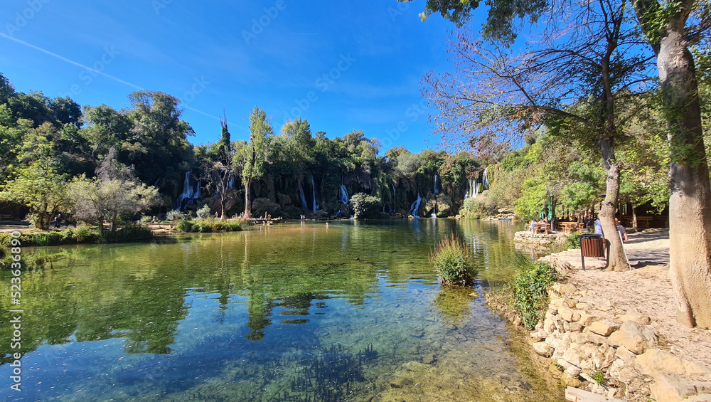 Fototapeta premium Water amphitheater, Kravica waterfalls, Bosnia and Herzegovina, waterfall, kravica,