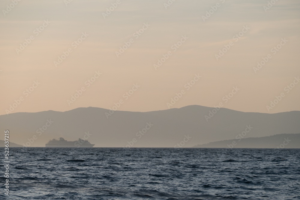 beautiful romantic sunset at the sea in adriatic beautiful romantic sunset at the sea in adriatic