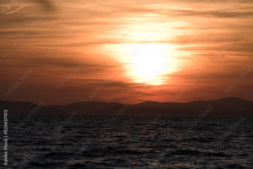 beautiful romantic sunset at the sea in adriatic beautiful romantic sunset at the sea in adriatic