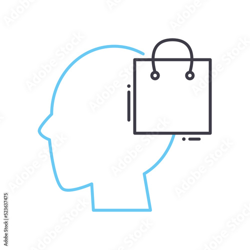 buying decision process line icon, outline symbol, vector illustration, concept sign