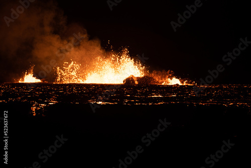 Meradalir Eruption of Fagradalsfjall Volcano in Iceland 2022