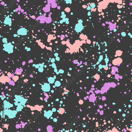 Vector seamless pattern with paint splatters. Abstract design for textile, wallpaper, wrapping paper.