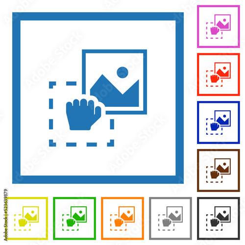 Grab image to upload flat framed icons