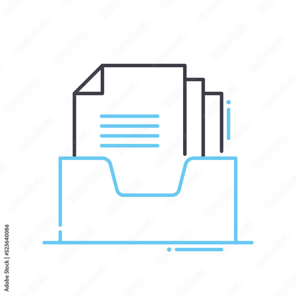 financial records line icon, outline symbol, vector illustration, concept sign financial records line icon, outline symbol, vector illustration, concept sign