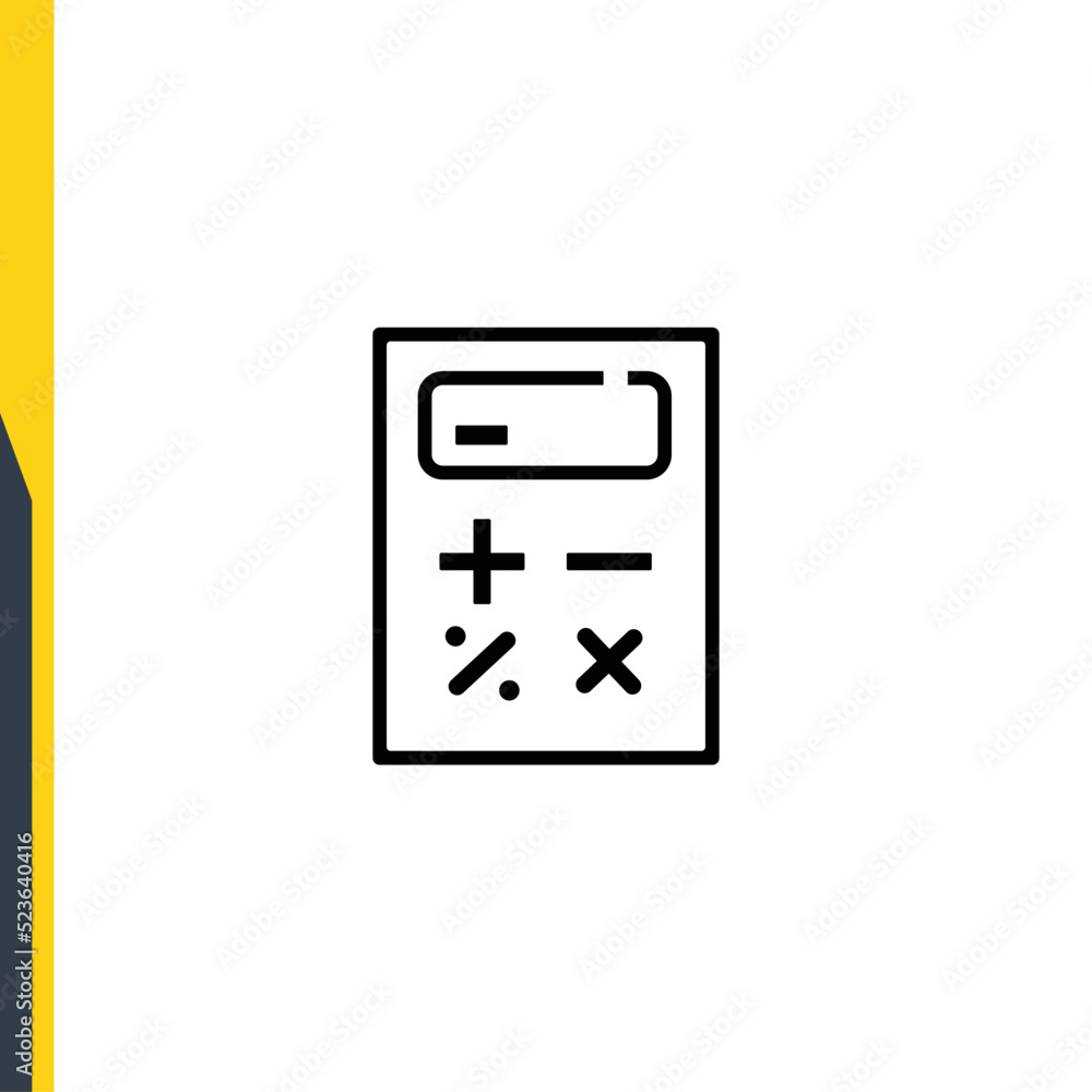 Calculator vector line icons. Back to school Calculator vector line icons. Back to school