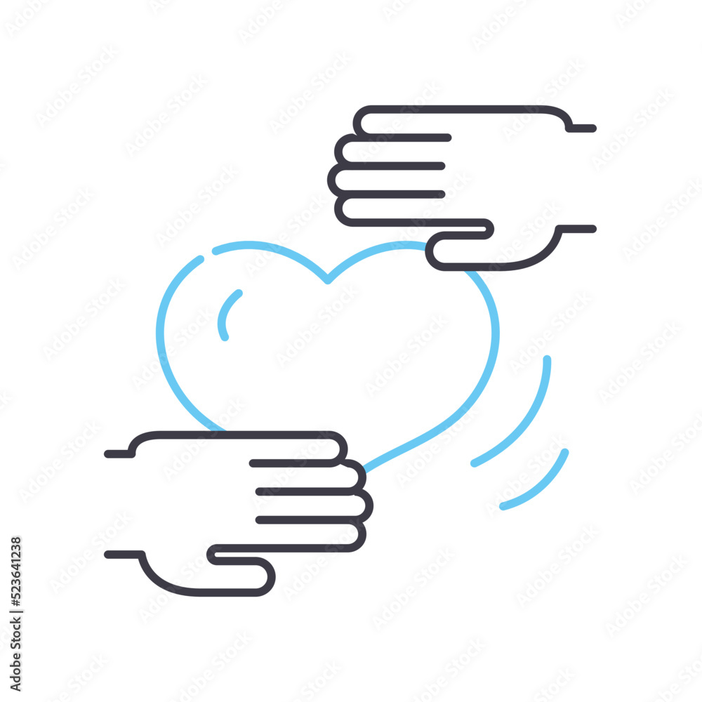 caring attitude line icon, outline symbol, vector illustration, concept sign caring attitude line icon, outline symbol, vector illustration, concept sign