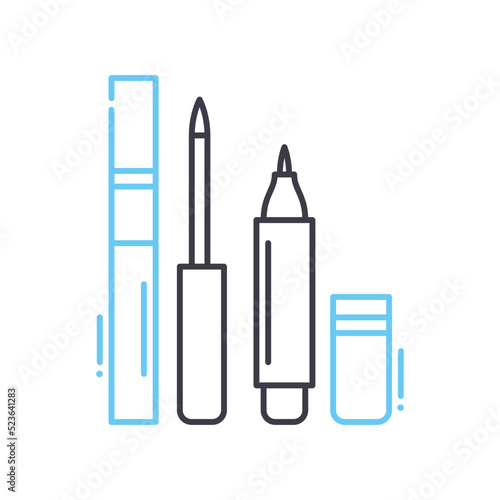 eyeliner pencil line icon  outline symbol  vector illustration  concept sign