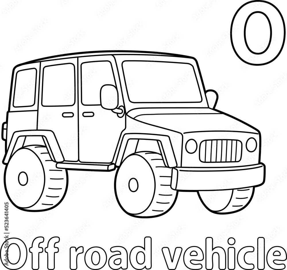 Off-Road Vehicle Alphabet ABC Coloring Page O