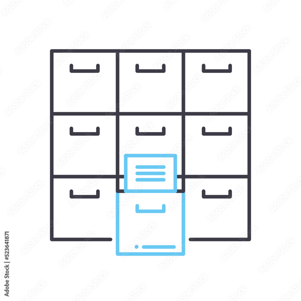 file labrary line icon, outline symbol, vector illustration, concept sign file labrary line icon, outline symbol, vector illustration, concept sign
