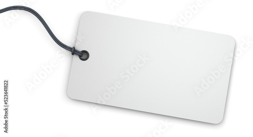Blank white hang tag isolated