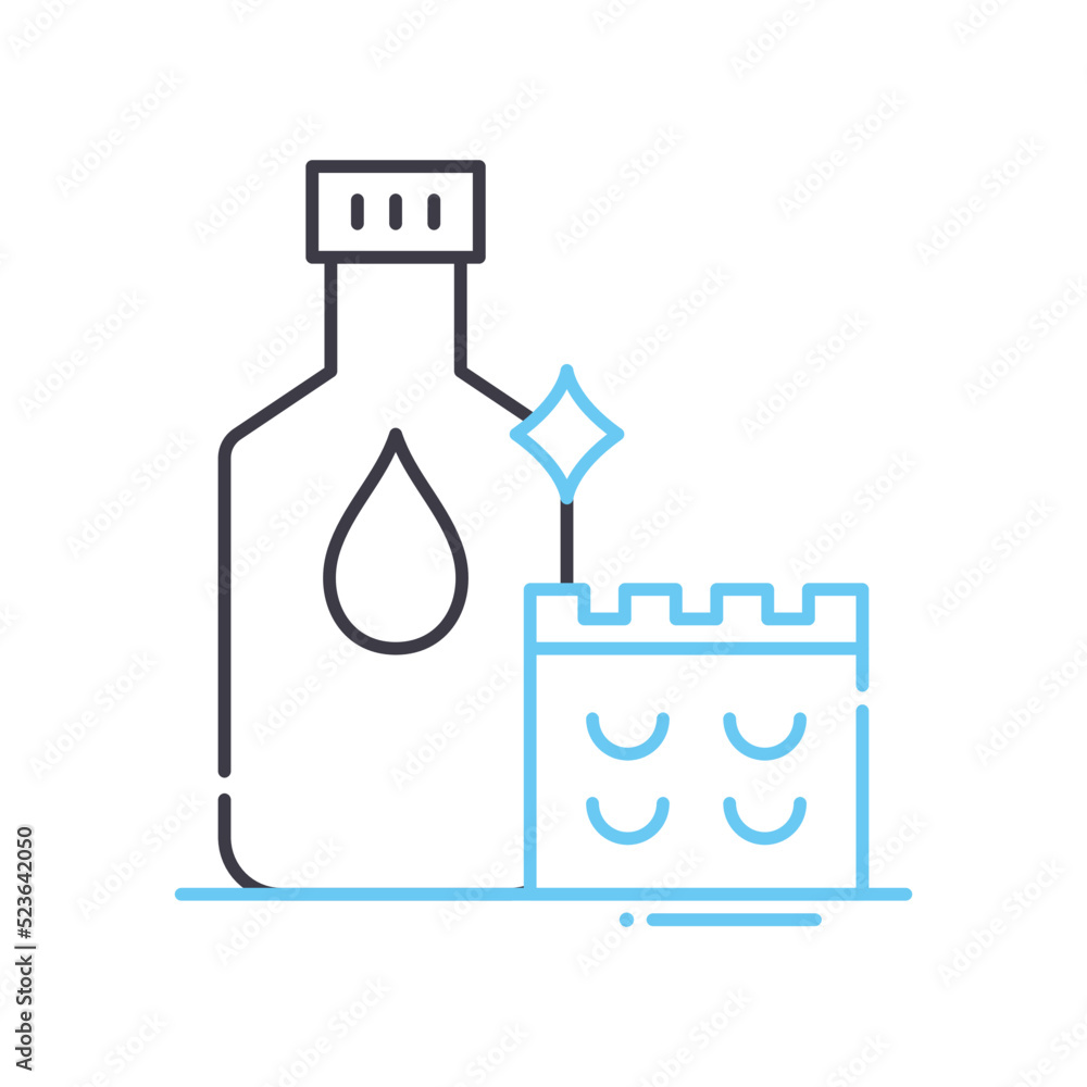 cleaning liquid line icon, outline symbol, vector illustration, concept sign cleaning liquid line icon, outline symbol, vector illustration, concept sign