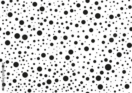 Black dot circular seamless pattern on white background.