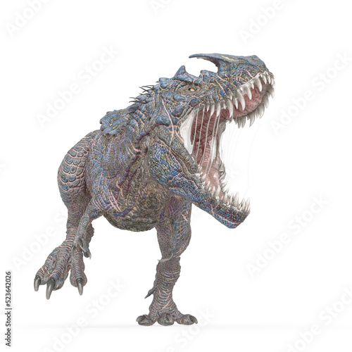 dinosaur monster is walking on white background