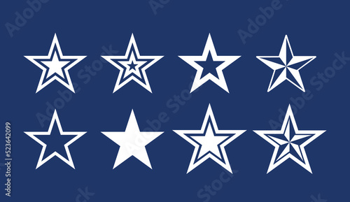 Dallas Star. Star icons. Vector symbols star isolated on white background. Design template.
