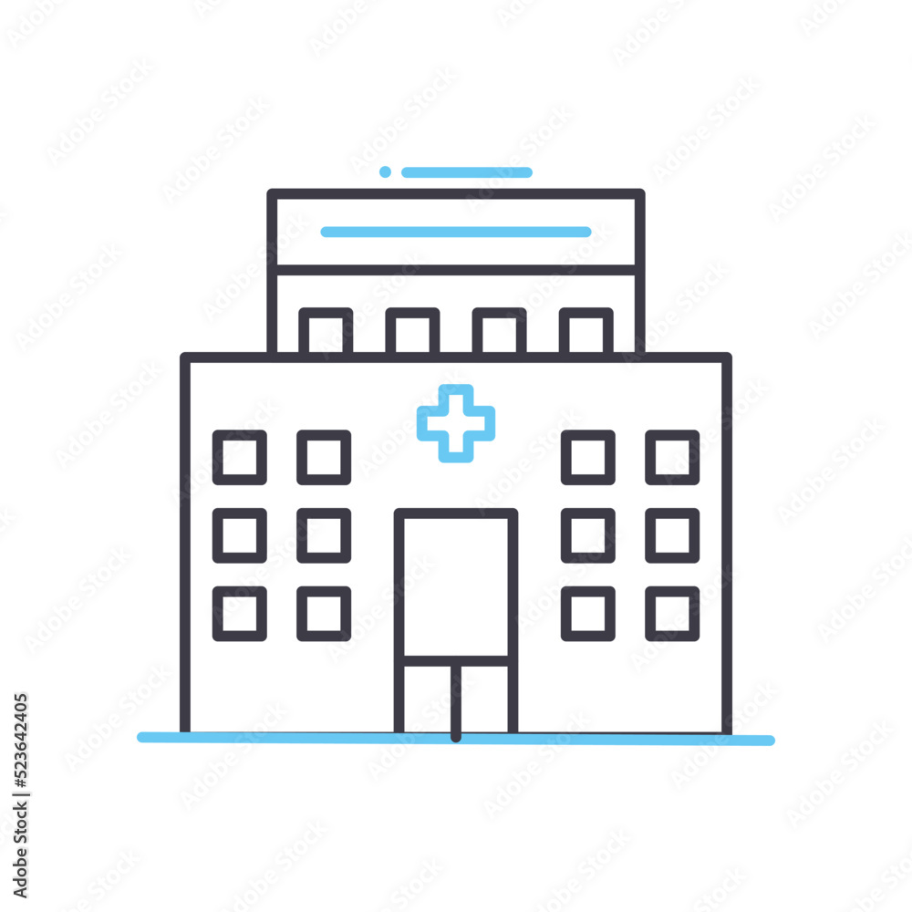 clinic line icon, outline symbol, vector illustration, concept sign