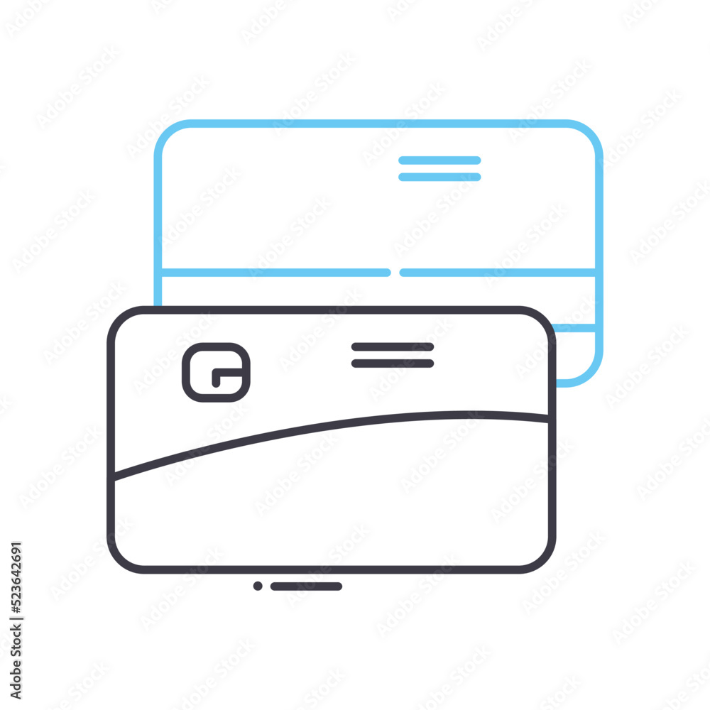 debit card line icon, outline symbol, vector illustration, concept sign debit card line icon, outline symbol, vector illustration, concept sign