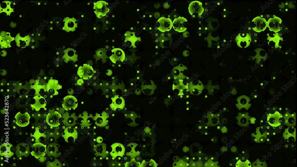 Animated light green color abstract circular elements background Animated light green color abstract circular elements background